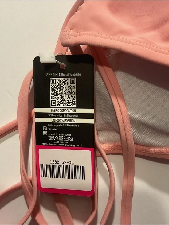 NWT Women’s Pink Halter Bikini Top with Floral Strappy Bottoms - Picture 8 of 8